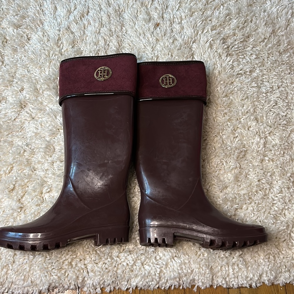 Tommy Hilfiger Burgundy Rain Boots - Picture 5 of 6